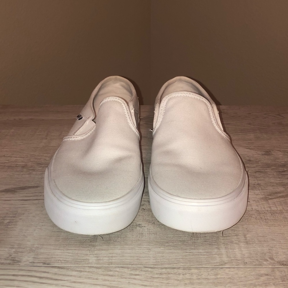 White VANS Slip Ons